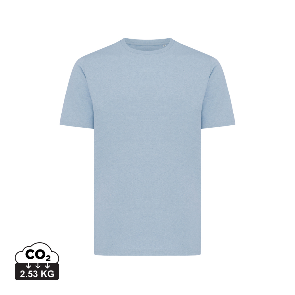 T-shirt en coton bio unisexe à personnaliser Sierra Iqoniq light heather blue